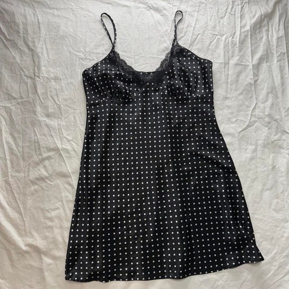 Ambrielle Dresses & Skirts - Ambrielle Black Polka Dot Slip Dress